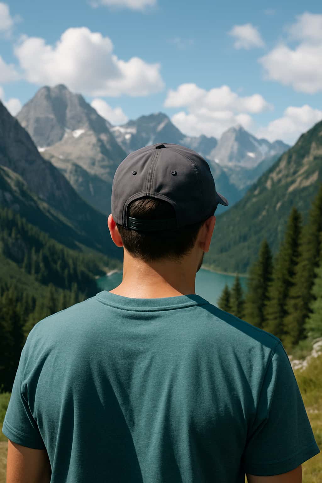 Alessio contemple une montagne.