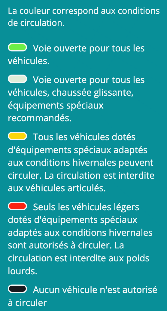 Le code couleur utilisé par la Collectivité de Corse.