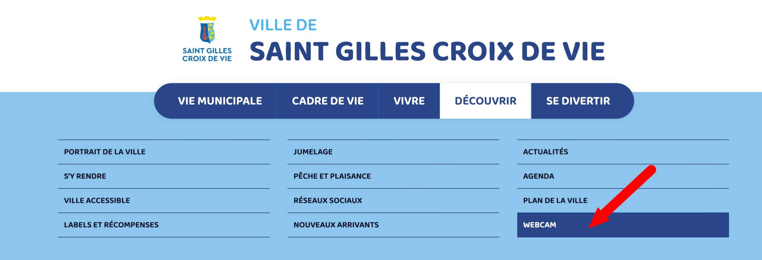 La rubrique Webcam du site officiel de Saint-Gilles-Croix-de-Vie.