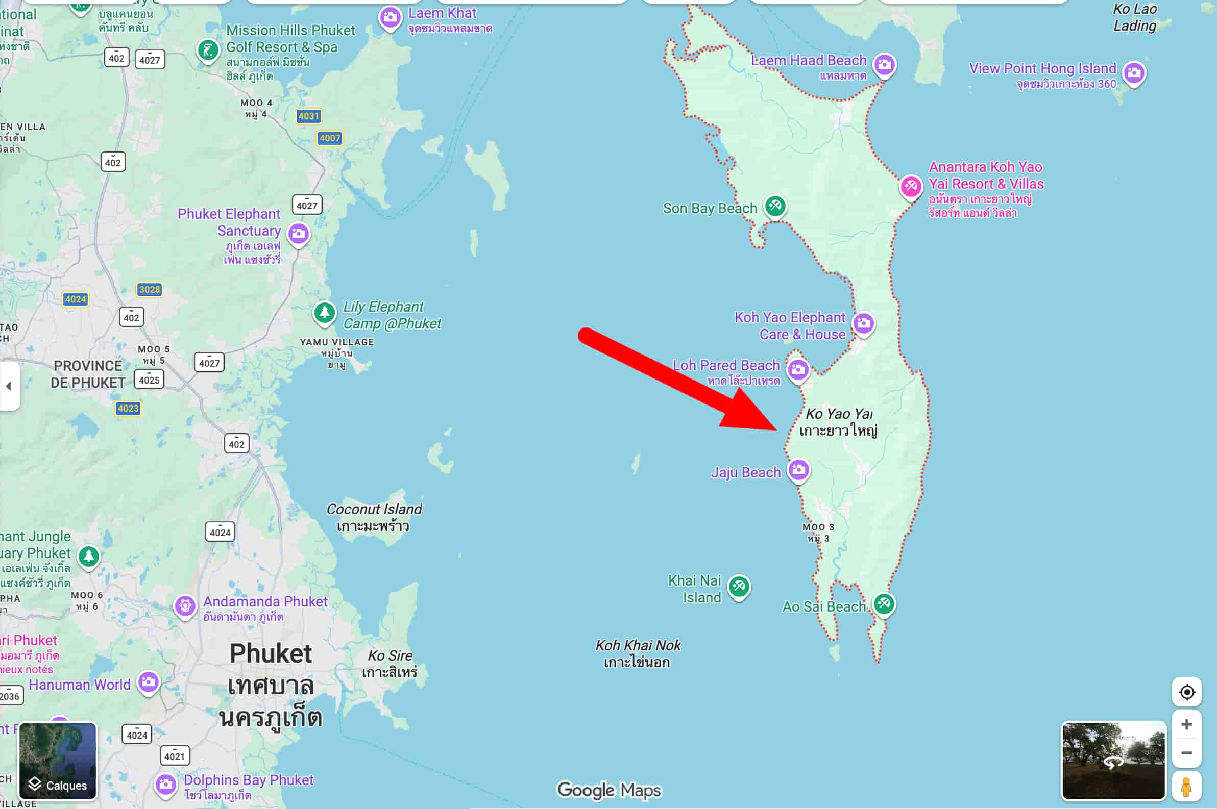 Koh Yao Yai dans la baie de Phang Nga.