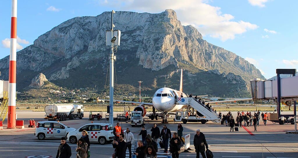 L'aéroport de Palerme Punta Raisi.