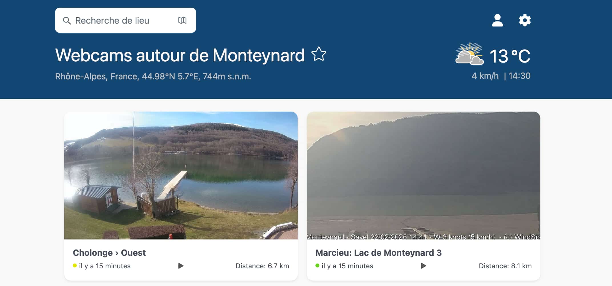 Une webcam située à Monteynard.