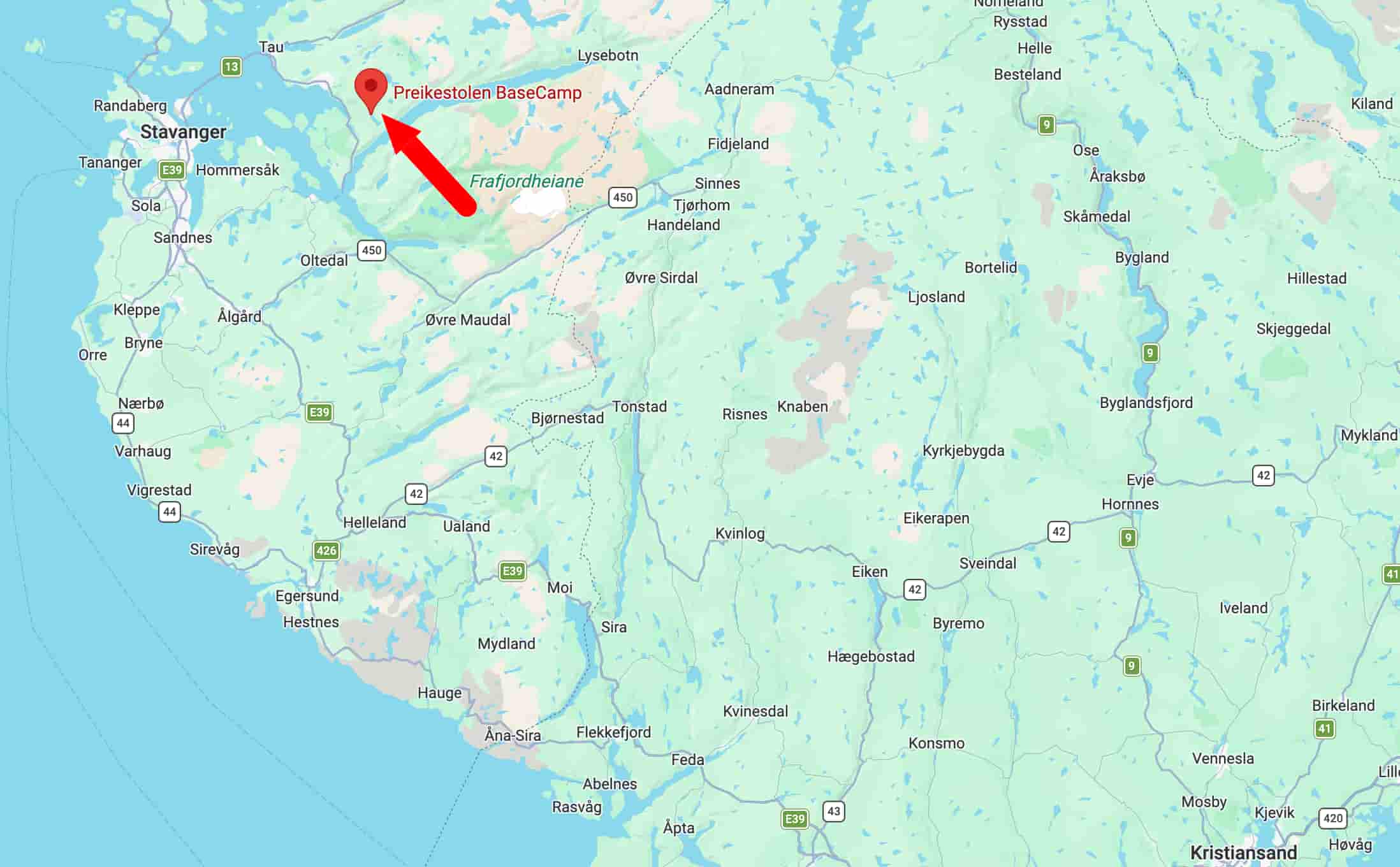Preikestolhytta près de Preikestolelen en Norvège.