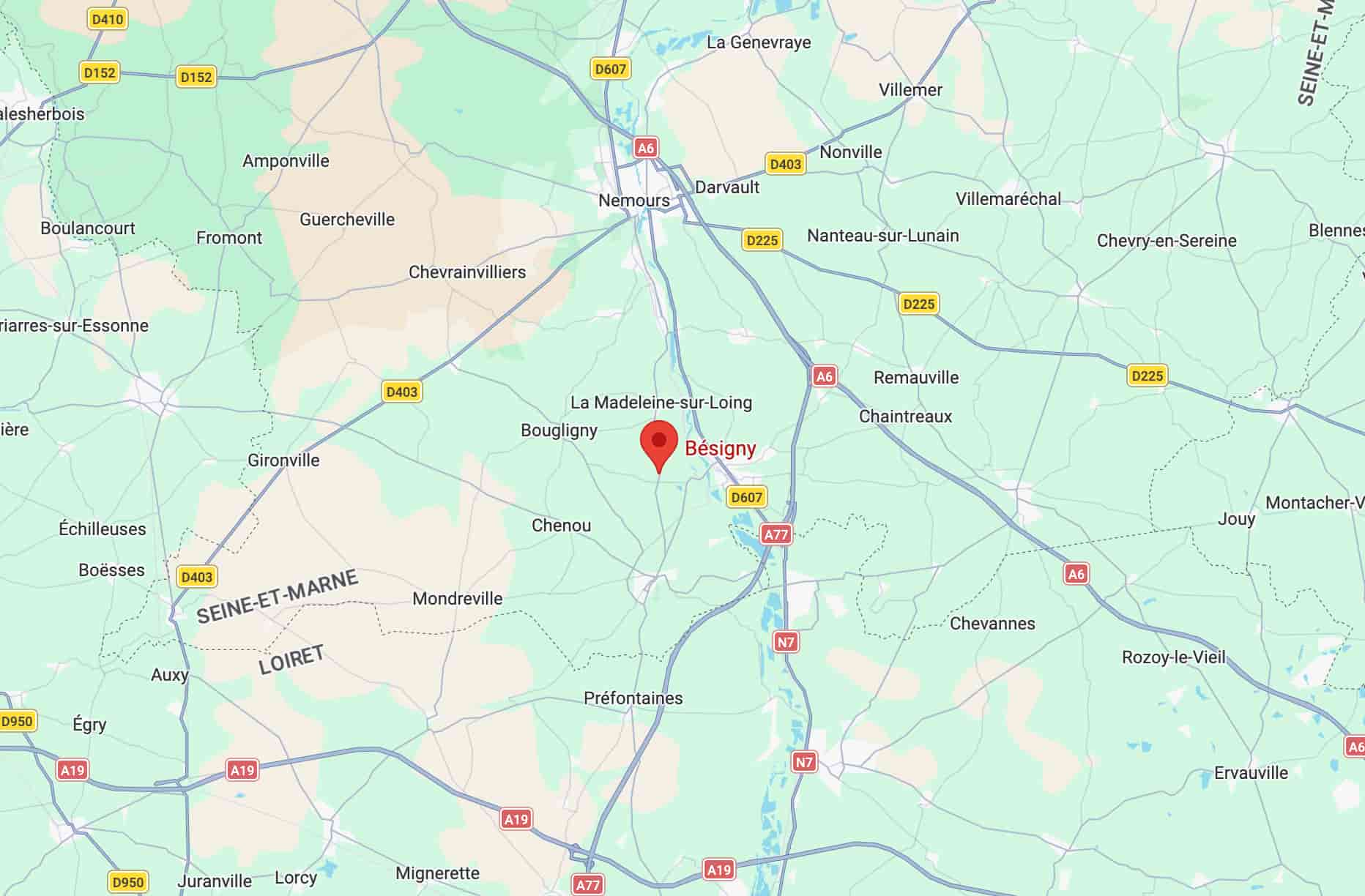Bésigny sur une carte.