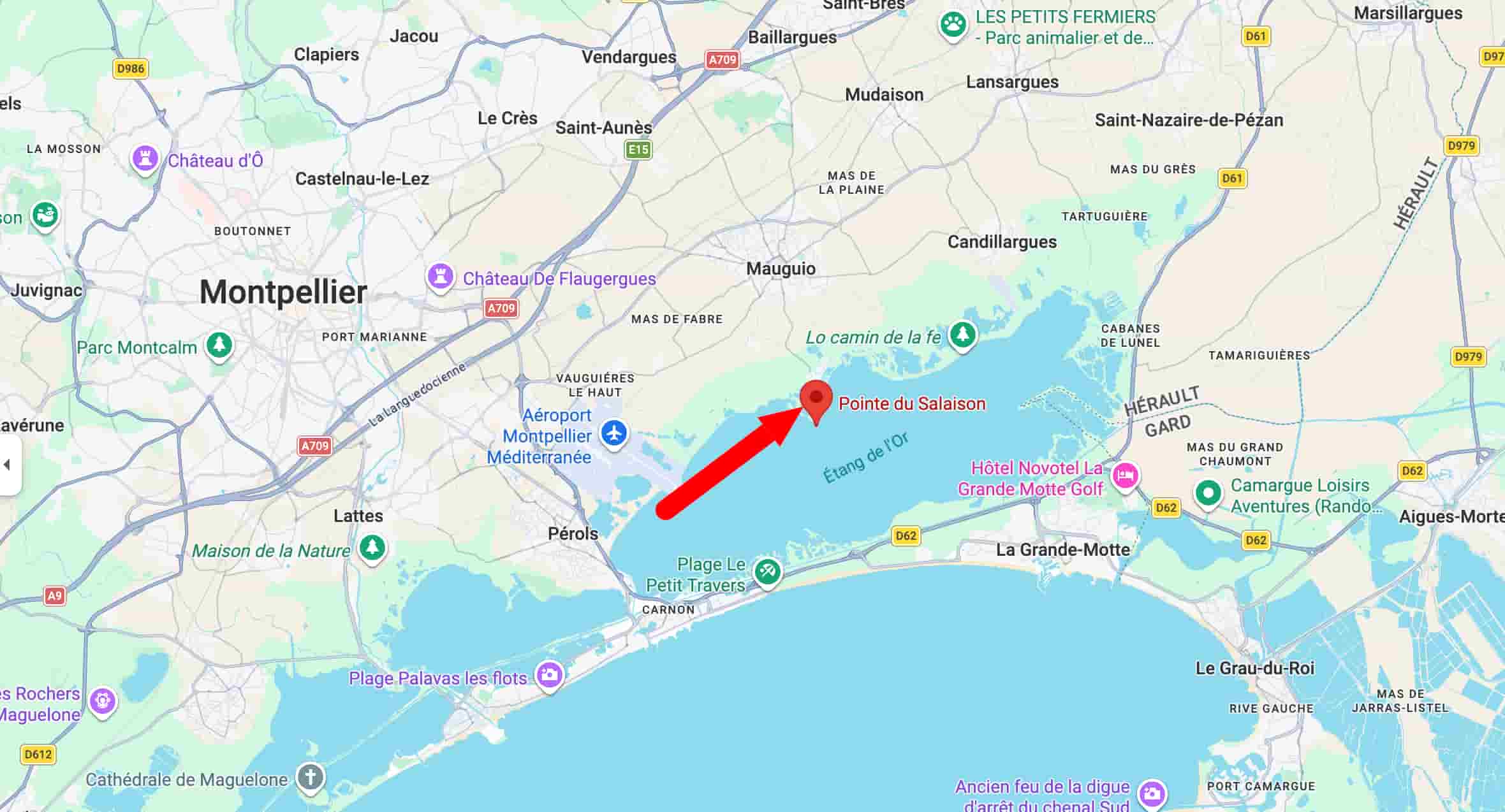 Une carte de la Pointe du Salaison.