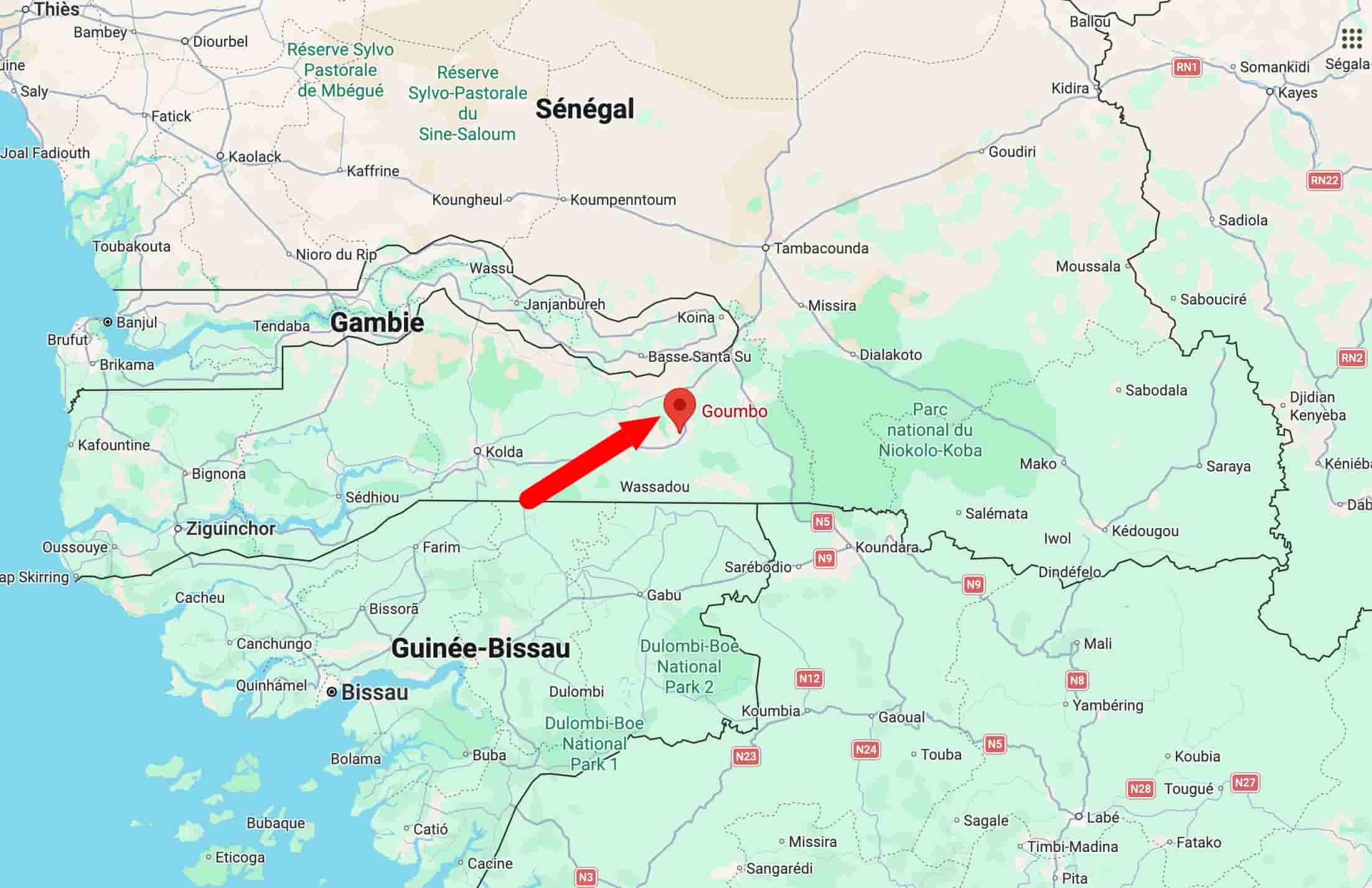 Le village de Goumbo au Sénégal.