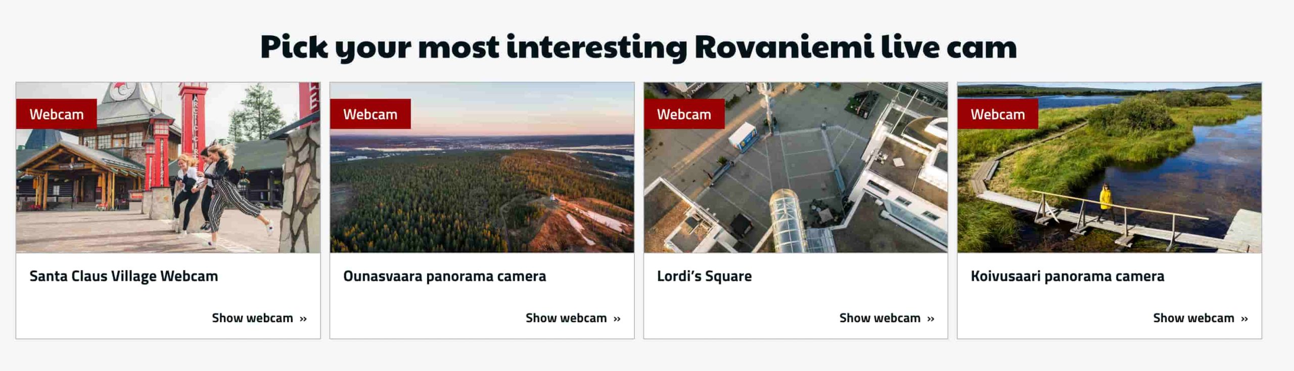 Webcams proposées dans la ville de Rovaniemi.