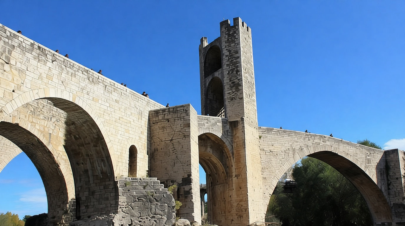Le pont médiéval de Besalú et son histoire de pierre
