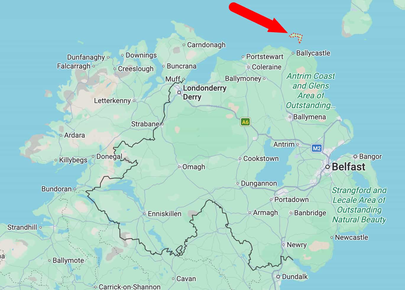Rathlin Island sur une carte.
