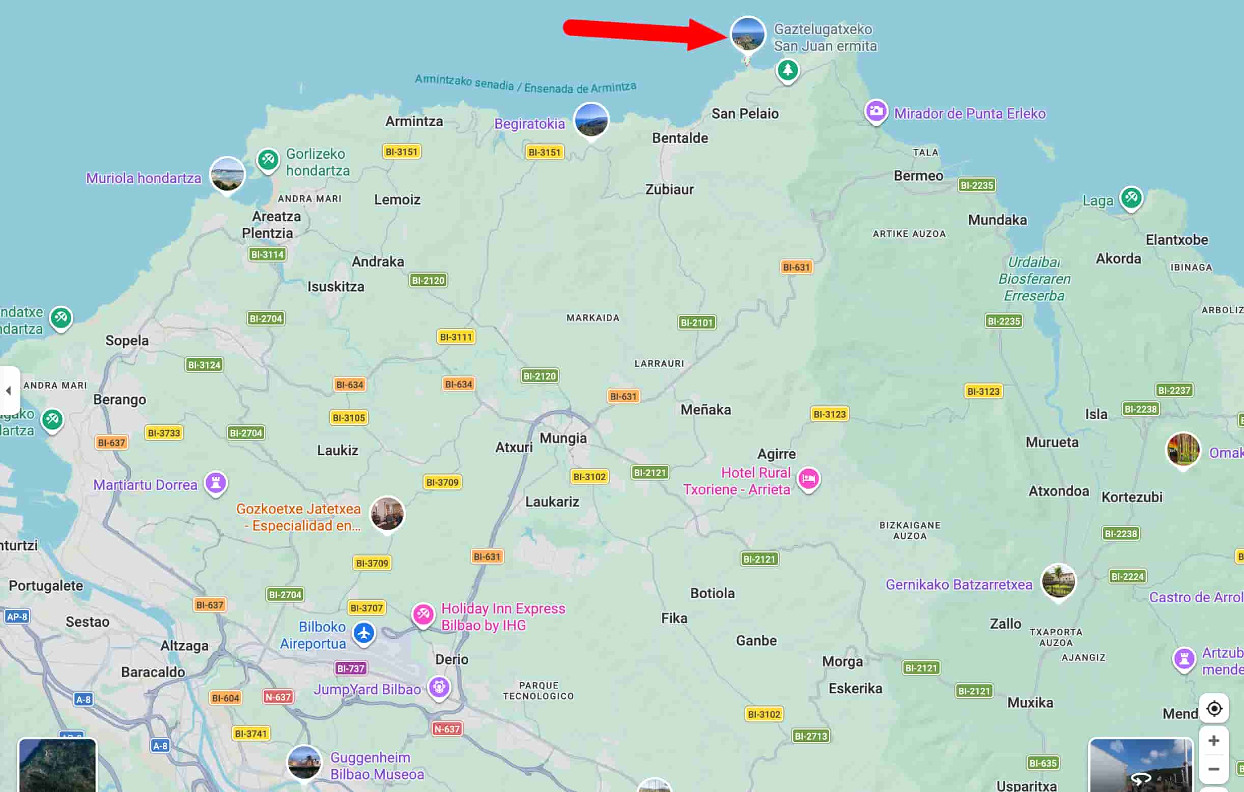 San Juan de Gaztelugatxe sur uen carte.