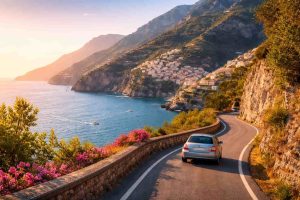 Une voiture sur un road trip en Italie de 2 semaines.