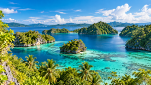 Eaux turquoises dans les îles Togian